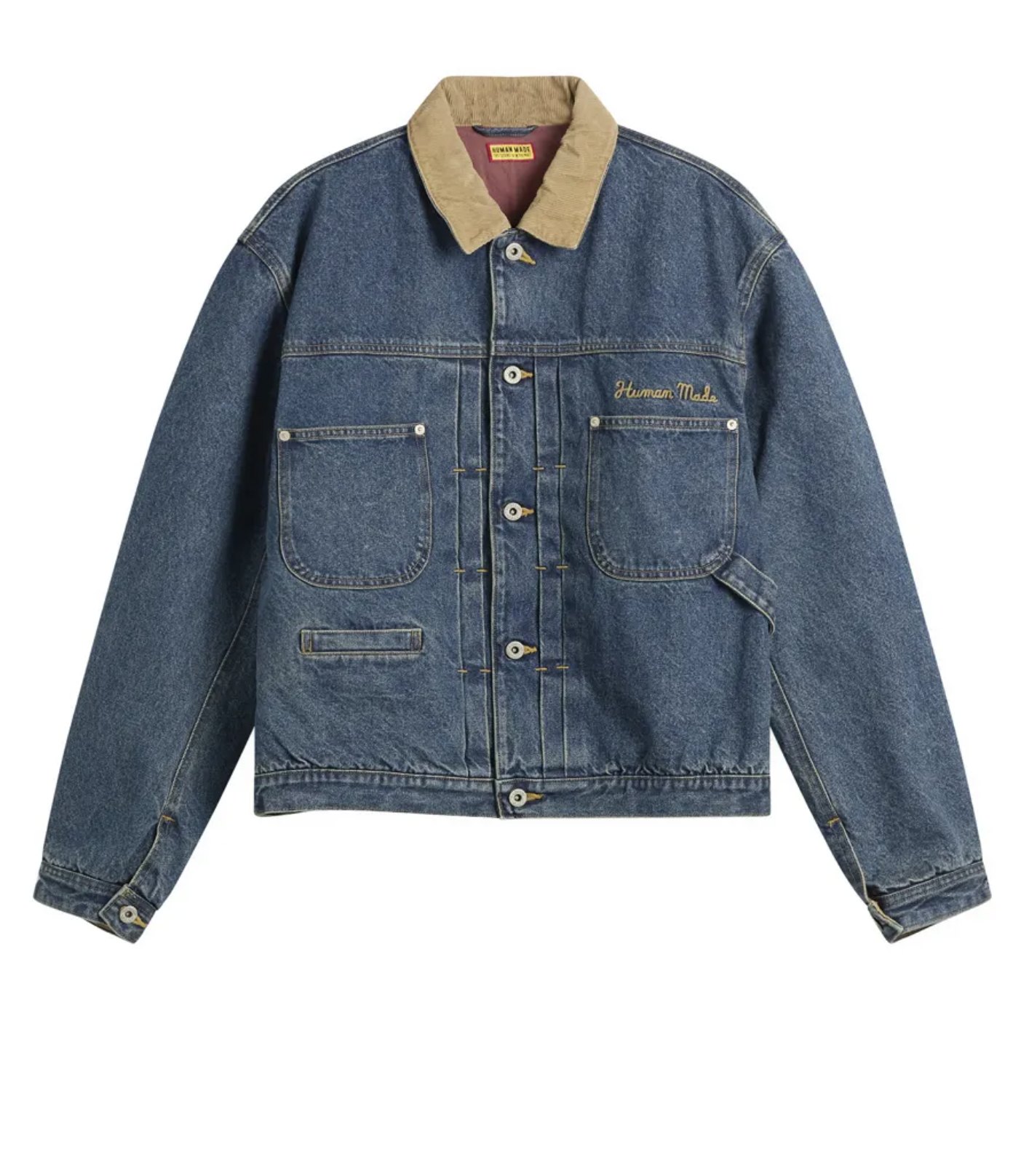 Corduroy Collar Denim Work Jacket