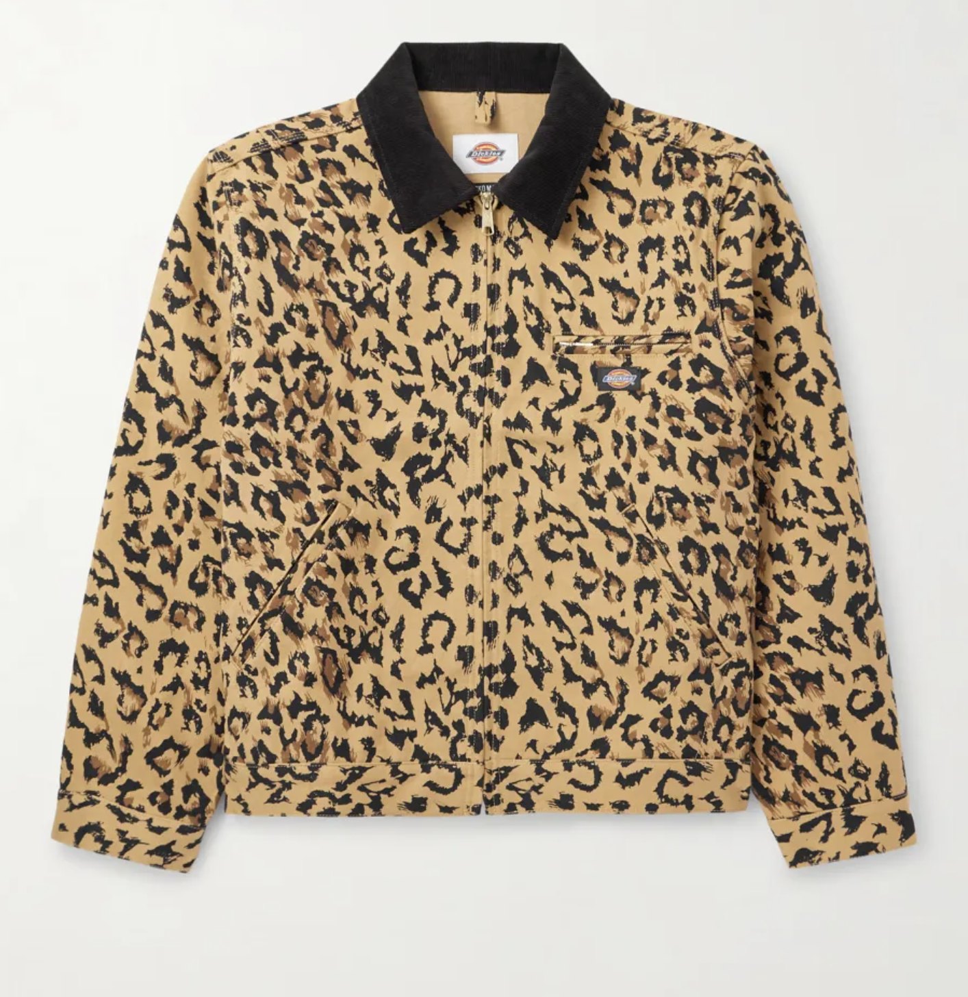 Leopard Print Canvas Work Jacket